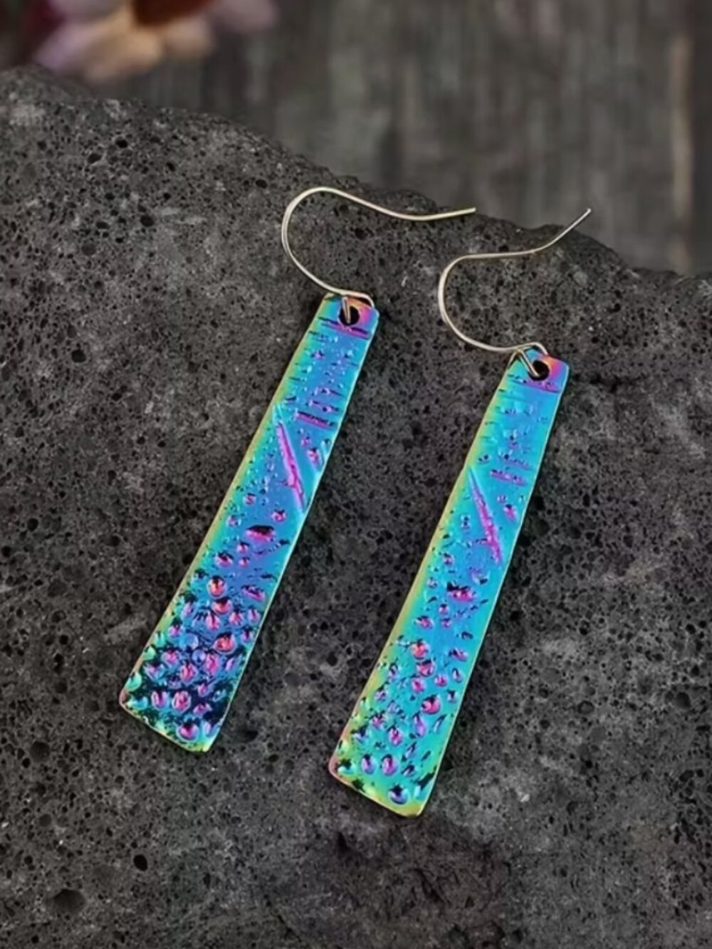 Rectangular Drop Earrings - Picture 2 of 4